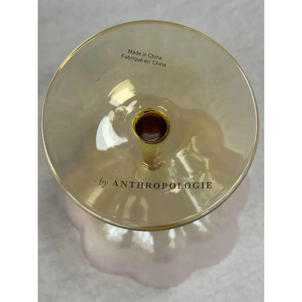 Anthropologie Lille Coupe Champagne Glasses Set of 8 Ombre Scalloped Glass